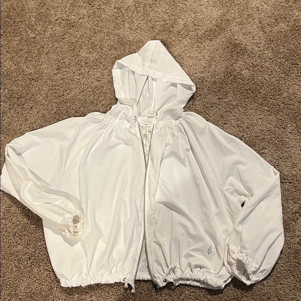 FP Movement by Free People White Cinchable Windbreaker Jacket